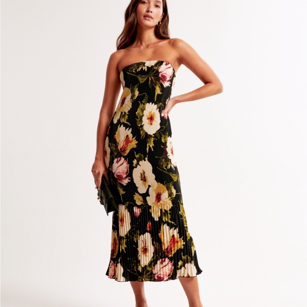 BRAND NEW Abercrombie & Fitch Giselle Pleat Midi Dress